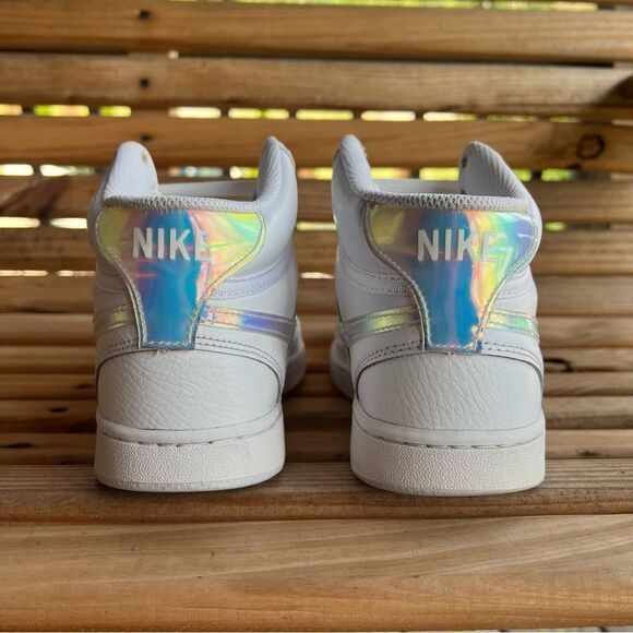 Nike Court Vision Mid ‘White Iridescent’ Women’s Sneakers - Size 8.5 - Picture 5 of 14